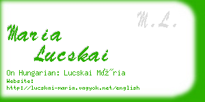 maria lucskai business card